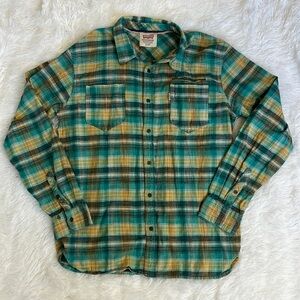 Levis Shirt Plaid Long Sleeve Button Up Outdoor Cowgirl